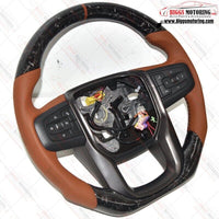 Custom Forged Gloss Carbon Flat Bottom Steering Wheel Fits 19-24 GM Truck