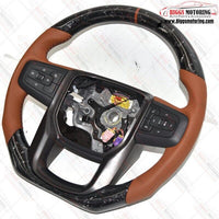 Custom Forged Gloss Carbon Flat Bottom Steering Wheel Fits 19-24 GM Truck