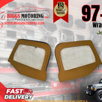 97-06 Factory Oem Jeep Wrangler TJ Upper Half Left & Right Door Pair | No Tint