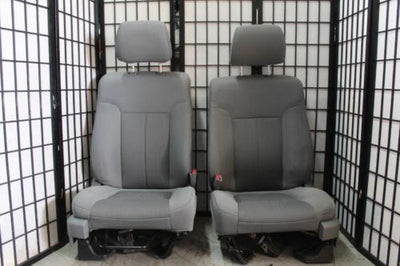 2009-2014 Ford F150 Grey Cloth  Front Seats With Side Bags Driver Power Pass Man