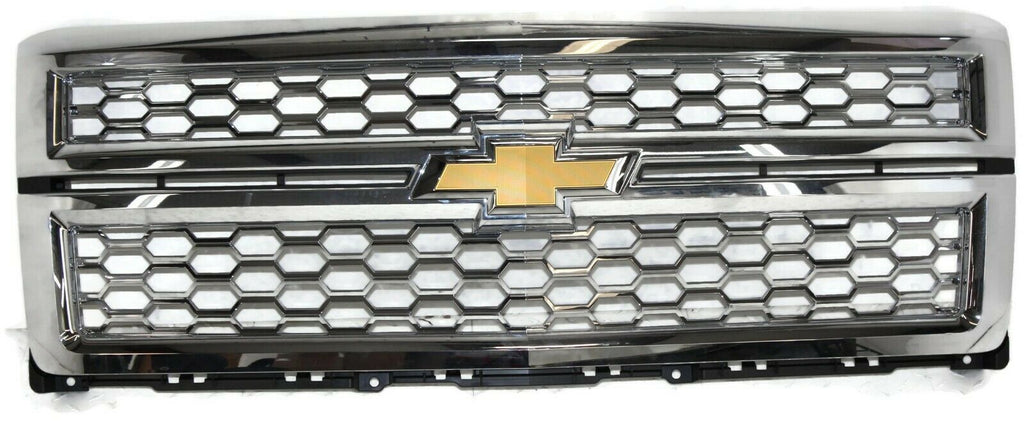 2014-2015 Chevy Silverado LTZ Front Bumper Mesh Chrome Grille