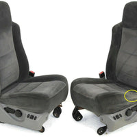 1999-2010 Ford F250 F350 Front Driver & Passenger Side Seats Gray Cloth - BIGGSMOTORING.COM