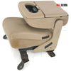 1999-2010 Ford F250 F350 Front Center Console Jump Seat W/ Cup Holder Tan - BIGGSMOTORING.COM