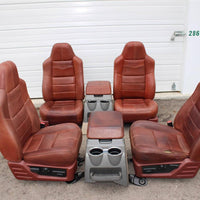 99-2010 FORD SD F250 F350 KING RANCH FRONT & rear LEATHER BUCKETS SEAT console