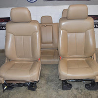 2009-2014 F-150 Crew Cab Front&Rear Seat Tan Leather Set Oem Powered Heat Cool