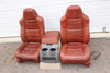 99-2010 FORD SD F250 F350 KING RANCH REAR LEATHER BUCKETS SEATS & CONSOLE WMOUNT