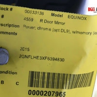 2010-2017 Chevy Equinox Passenger Right Side Power Door Mirror Chrome 33136