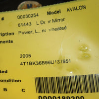 2005-2011 TOYOTA AVALON DRIVER LEFT SIDE POWER DOOR MIRROR BLACK 30254 - BIGGSMOTORING.COM