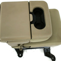 1999-2010 Ford F250 Center Console Jump Seat  W/ Storage  & Cup Holder Tan - BIGGSMOTORING.COM