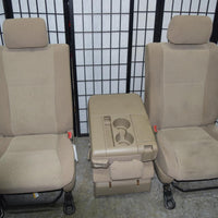 2007-2013 Toyota Tundra 40/20/40 Front Seats W/ Airbag Manual Tan Cloth Jumpseat