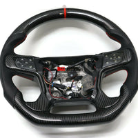 Fits 2014 Silverado Custom Carbon Fiber & Leather Flat Bottom Steering Wheel