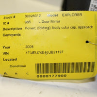 2006-2010 FORD EXPLORER LEFT DRIVER POWER SIDE DOOR MIRROR 28312