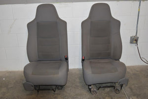 1999-2010 Ford F250 F350 Front Jump Seats Grey Cloth 05  - BIGGSMOTORING.COM