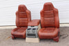 99-2010 FORD SD F250 F350 KING RANCH REAR LEATHER BUCKETS SEATS & CONSOLE WMOUNT