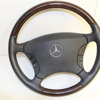 00-06 Mercedes Benz W220 W215 Cl500 Driver Woodgrain Steering Wheel Airbag S500 - BIGGSMOTORING.COM