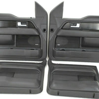 2007-2014 Ford F150 Front & Rear Driver/ Passenger Side Door Panel Black panels set.