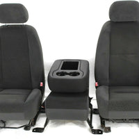 2007-2014 Chevy Sierra Tahoe Silverado Front Seats  W/ Jump Seat Black Cloth