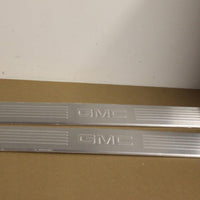 2007-2013 GM Door Sill Plates Brushed Stainless Steel Front W/ Logo