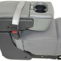 2004-2008  Ford F150  Front Center Console Jump Seat W/ Cup Holder Gray - BIGGSMOTORING.COM