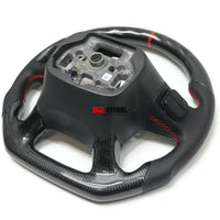 Fits 2014 Silverado Custom Carbon Fiber & Leather Flat Bottom Steering Wheel