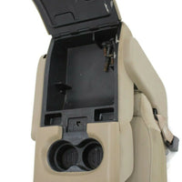 2004-2008  Ford F150  Front Center Console Jump Seat W/ Cup Holder Tan - BIGGSMOTORING.COM