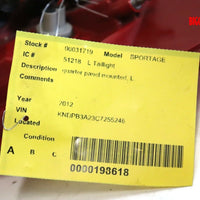 2011-2013 Kia Sportage Driver Left Side Rear Tail Light 31719