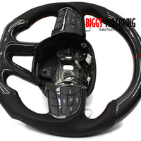 Fits Dodge Challenger Custom Carbon Fiber & Leather Flat Bottom Steering Wheel