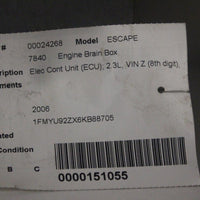 2005-2006 Ford Escape Engine Computer Module 6L8A-12650-TB - BIGGSMOTORING.COM