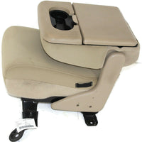 1999-2010 Ford F250 Center Console Jump Seat  W/ Storage  & Cup Holder Tan - BIGGSMOTORING.COM