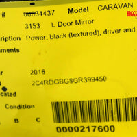 2011-2016 Dodge Caravan Driver Left Side Power Door Mirror Black 34437