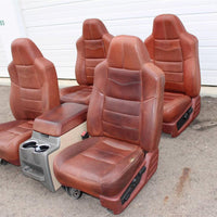 99-2010 FORD SD F250 F350 KING RANCH FRONT & rear LEATHER BUCKETS SEAT console