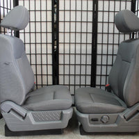 2009-2014 Ford F150 Grey Cloth  Front Seats With Side Bags Driver Power Pass Man