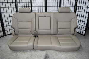 14-18 Silverado Sierra Tan Leather Rear Seat Crew Cab W/ Cup Holder 60/40 Fold - BIGGSMOTORING.COM