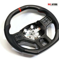 Fits 2013 Dodge Ram  Custom Carbon Fiber & Leather Flat Bottom Steering Wheel