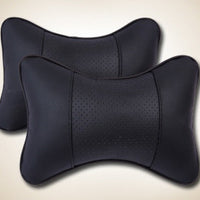 1Pcs Car Neck Pillow PU Leather Seat Car Seat Head Neck Rest Headrest Car Rest Cushion For Universal Car 28X20CM - BIGGSMOTORING.COM