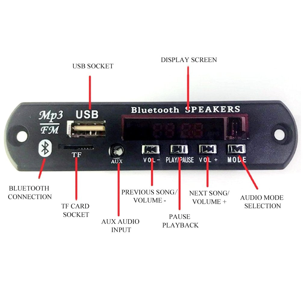 newNewestLossless Bluetooth MP3 WMA Decoder Board with Remote Control Audio Module Support AUX TF USB FM Radio For Car Accessory